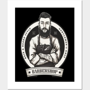 Barber Shop Logo Posters and Art
